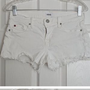 Hudson White Cut-off Denim Shorts 25